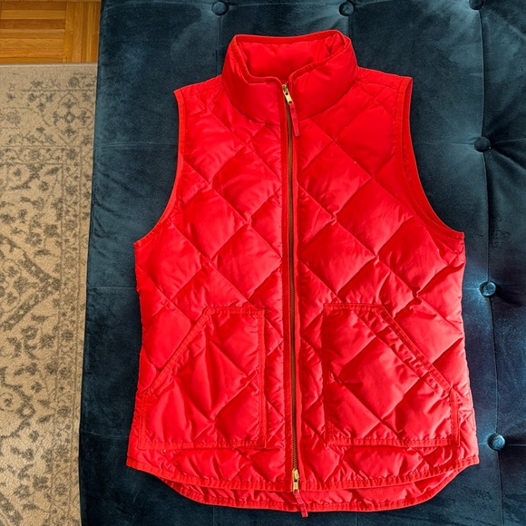J. Crew Women’s Quilted Down Vest | Red, Size Small | - Picture 1 of 4